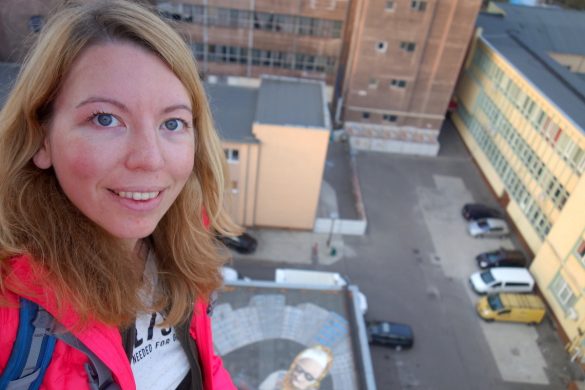 View at the street art from Pantelimon water tower in Bucharest, Romania